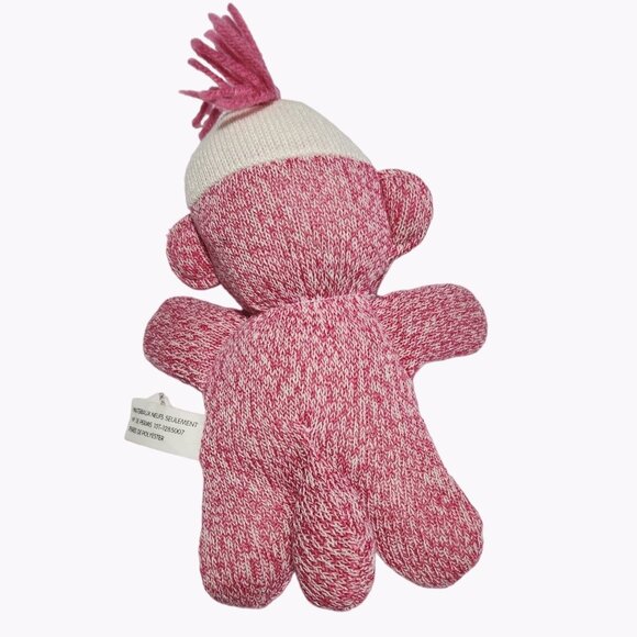 Schylling Rowley Sock Monkey 7 inch Plush Red White Hat Stuffed Animal Toy - Picture 2 of 4